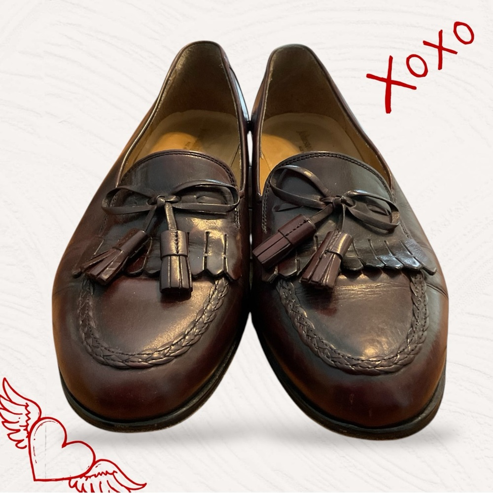 Johnston & Murphy Mens Burgundy Hayes Tassel Dress Loafers Size 10M‎